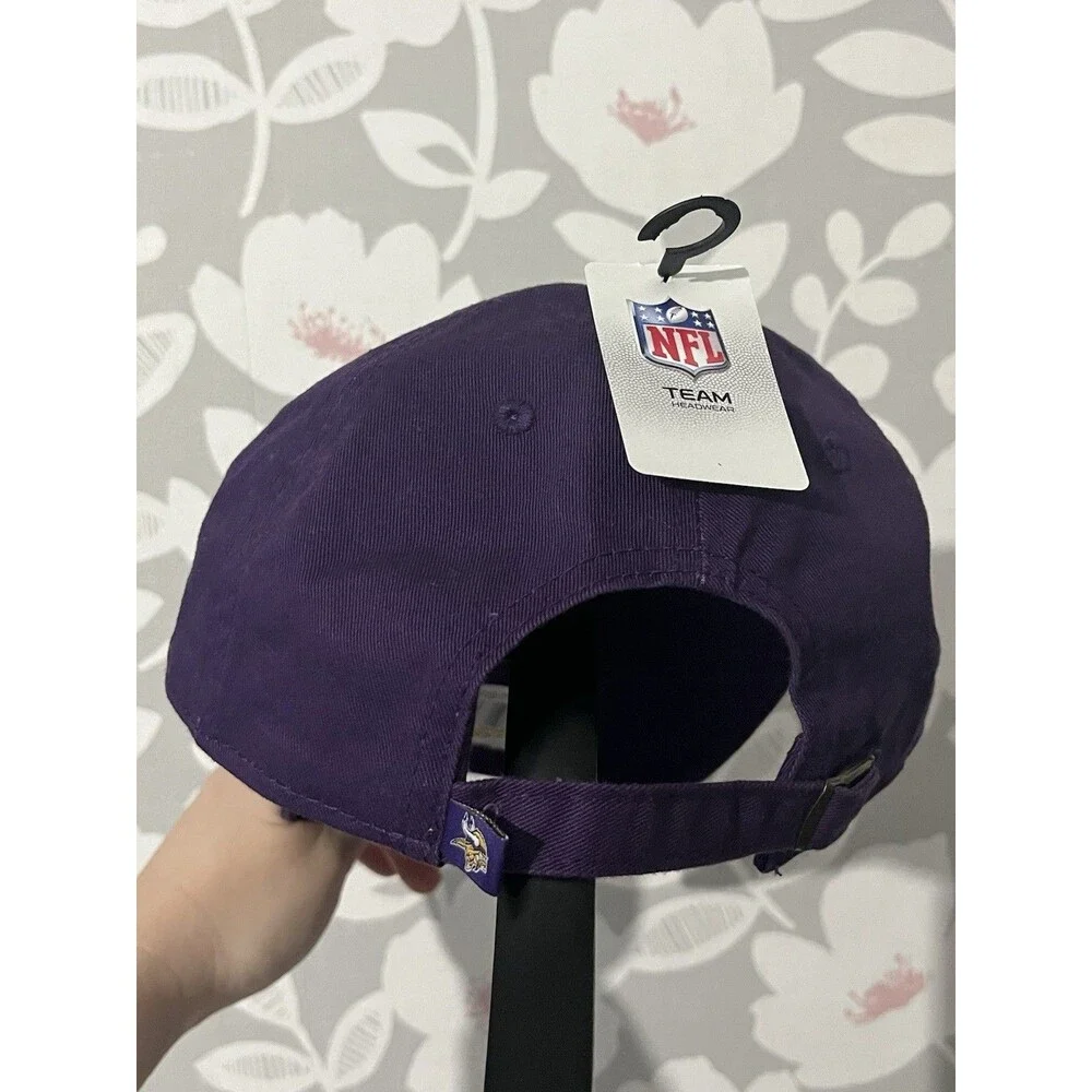 NFL Team Apparel Minnesota Vikings Purple Adjustable Strapback Cap, One Size